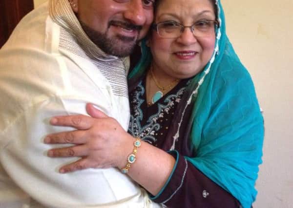 Mohammed Dhanji with his mum