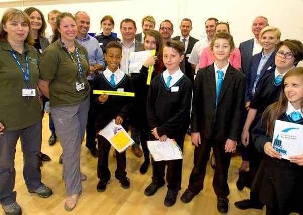 Pupils from the Voyager Academy at the Peterborough Eco Education Awards 2016