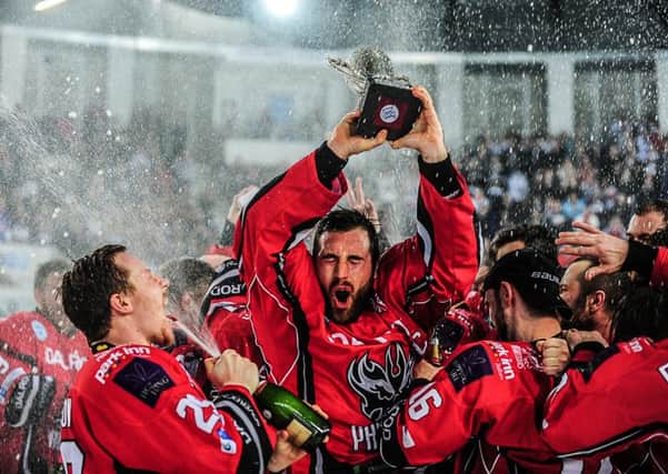 Phantoms celebrate EPL play-off success in 2015.