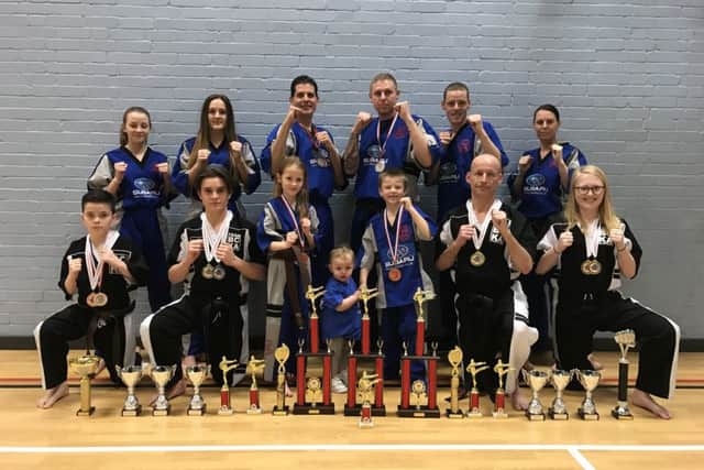 Pictured are some of the Peterborough BCKA fighters who have done well in recent competitions. From the left are, back, Kelsey Lock, Abi Daulton, Colin Lock, Jordan Noble, Bradley King, Laura Parnell, front, Ashton Brannigan, Eddy Paddock, Hannah Cameron, 2017 club mascot Kelsey King, Harvey King, Simon Munday and Freya Molloy.