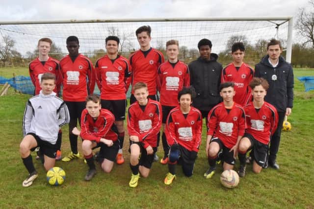 Netherton United Under 16s are pictured before their 6-0  defeat by Oundle Town in the Peterborough Youth League. From the left they are, back, Ewan Champion, Ivan Deboisia, Isaiah James-Jordan, Jamie Worsdall, Dylan Kochanowski, Silvio Assuncao , William Gould, Lucian Stiopli, front, Benjamin Denton, Edward Gray, Cai Morgan, Hakim Samaoli, Christian-Gabriel Maghiar and Rafael Rodrigues.