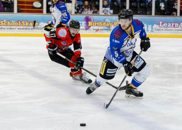 Defenceman Ben Russell was man-of-the-match for Phantoms in Telford.