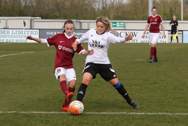 Cassie Steward on the ball for Star against Northampton. Picture: Tim Gates