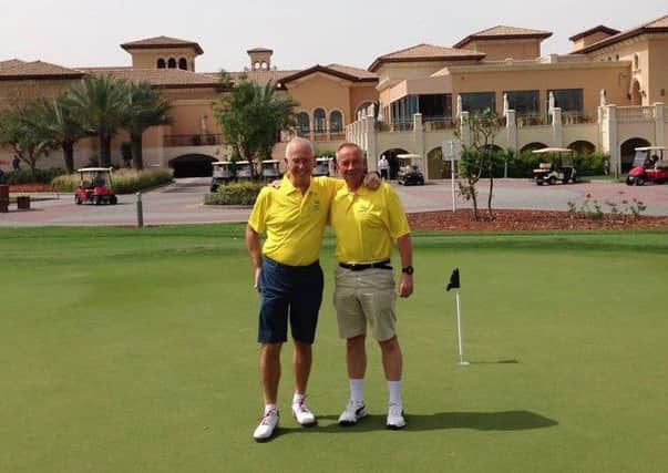 David Lord  (left) and Rob Newns on the Earth Course in Dubai.