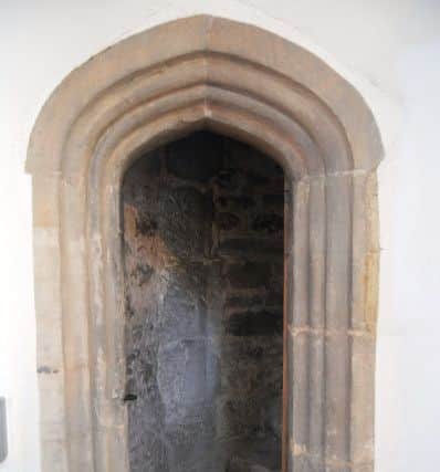 The tiny door at Oundle Church.