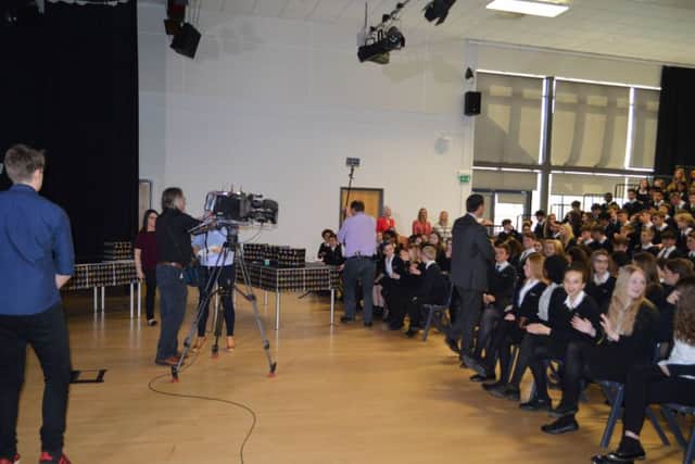 A This Morning film crew at the school