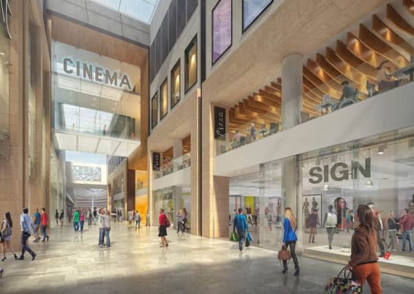 An image shows how the cinema might appear in the new look Queensgate shopping centre.