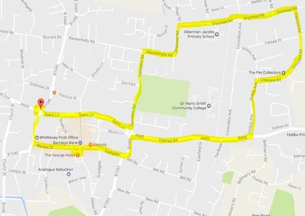 The area of Whittlesey from which Albie Burrell is banned