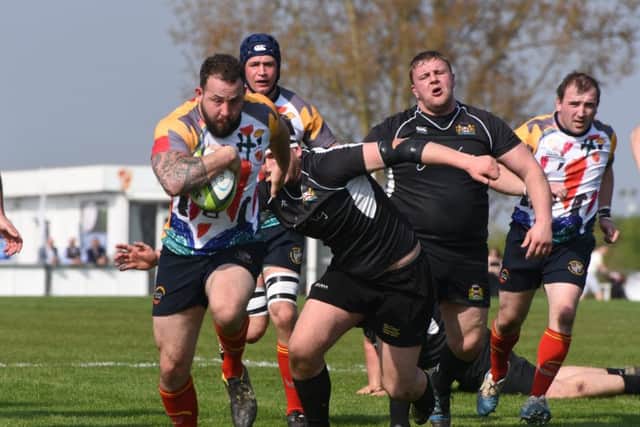 Ben Edwards storms in for Borough's first try. Picture: Kevin Goodacre