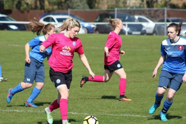 Jess Driscoll on the attack for Posh against S&L. Picture: Gary Reed