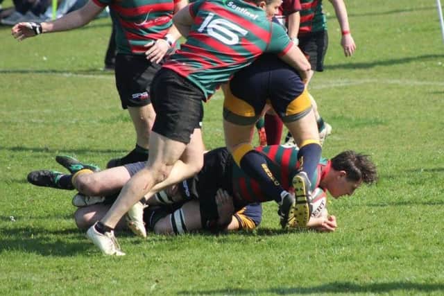 Action from the Stamford College Old Boys v Bourne Lincs Cup semi-final.