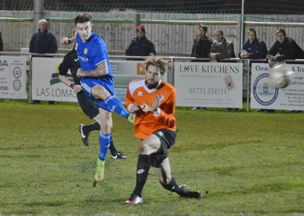 Action from Peterborough Sports v Yaxley in December.