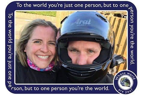 Heres Stuart. He rides a Honda Hornet and he means the world to his girlfriend Emma.