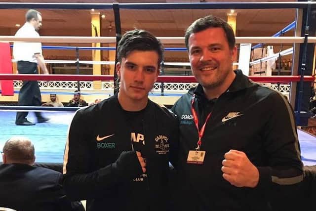 Danny Coupe with coach Leighton Morgan.