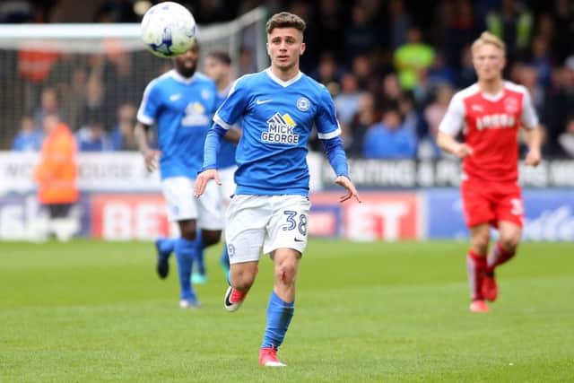 Andrew Borg during his Posh debut against Fleetwood.
