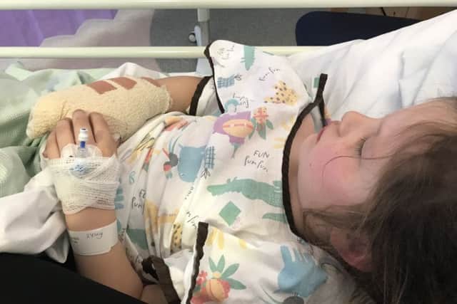Ellie-May in hospital