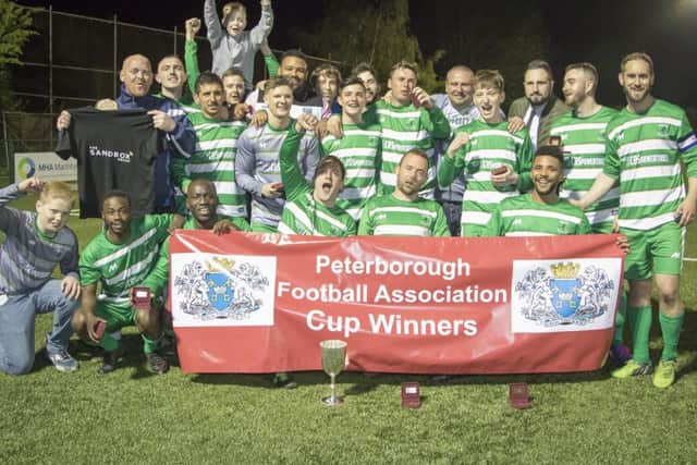 Bretton North End celebrate their PFA Junior Cup success. Picture: Mark Chambers