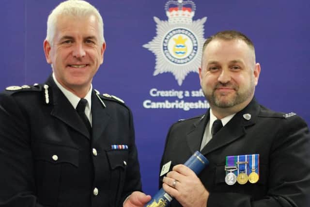 Chief Constable Alec Wood with Lloyd Groves