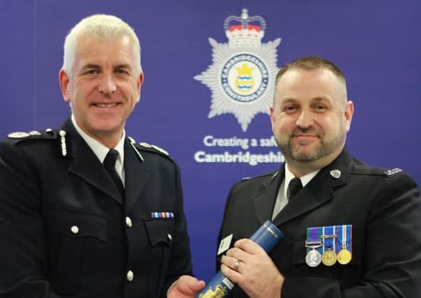 Chief Constable Alec Wood with Lloyd Groves