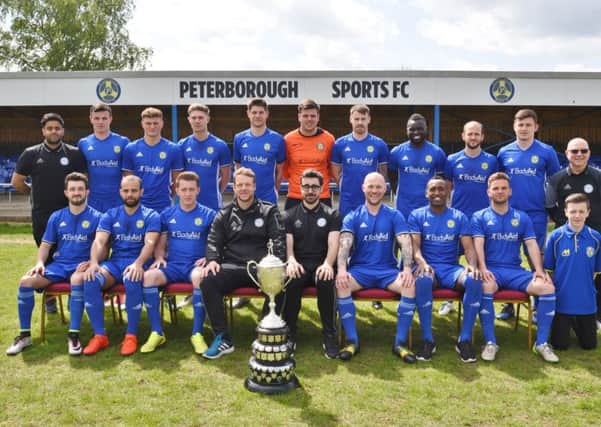 Peterborough Sports with the UCL Premier Division trophy.