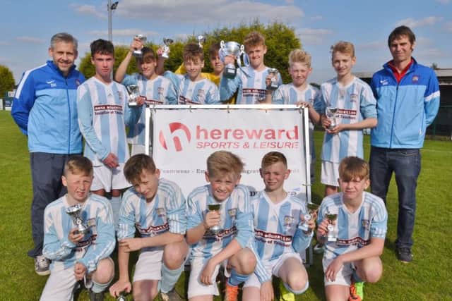Under 13 League Cup winners Deeping Rangers Blue.