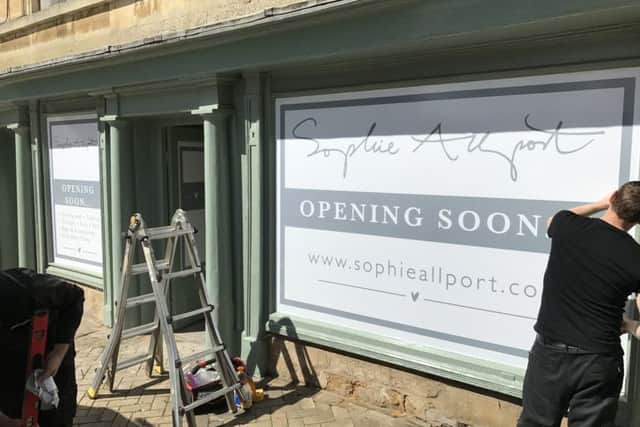 Work is under way on Sophie Allport's first shop in High Street, Stamford.
