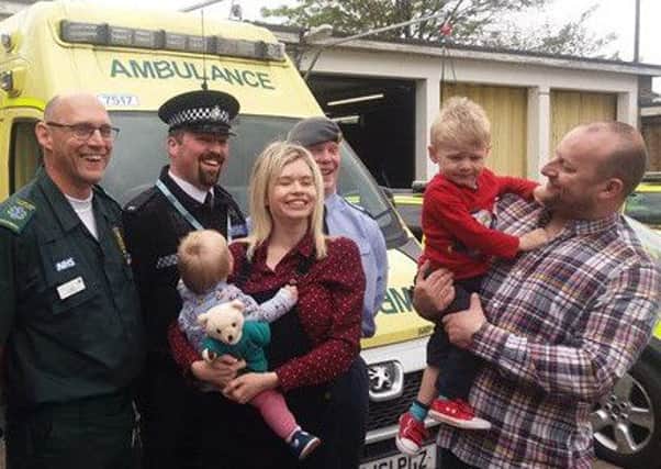 Max Barnett with RAF Wittering and EMAS staff