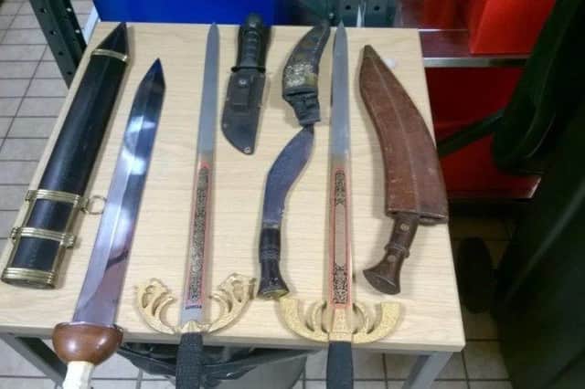 Some of the knives handed in to Cambridgeshire Police during a previous amnesty