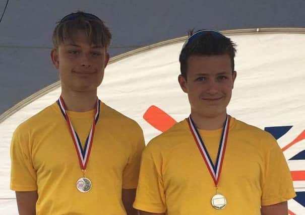 Peterborough City Rowing Club silver medallists   James Toynton and Alex Leverage.