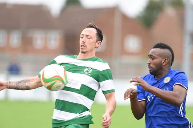 Avelino Vieira (right) played for and scored for Peterborough Sports Reserves against Netherton.