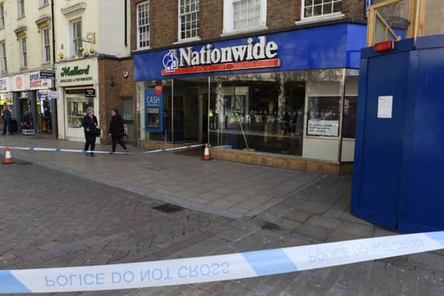 Police cordon off a section of Long Causeway, in Peterborough.