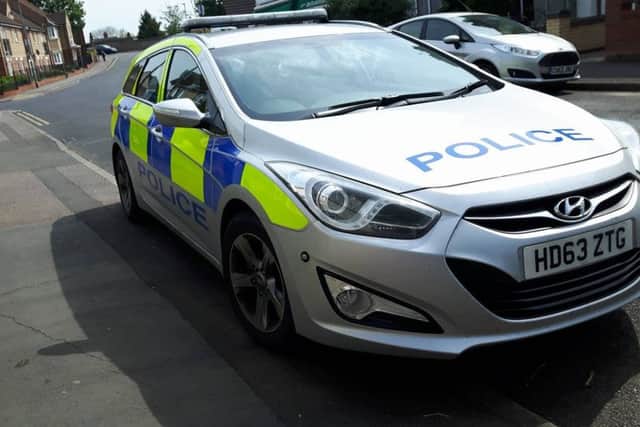 Police in Queens Walk Peterborough this morning. Photo: Poppy Grua