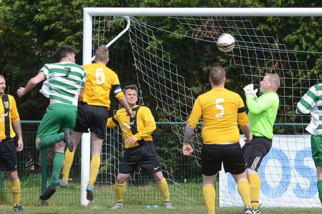 A goal for George, Oundle in the McCain Cup Final. Photo: David Lowndes.