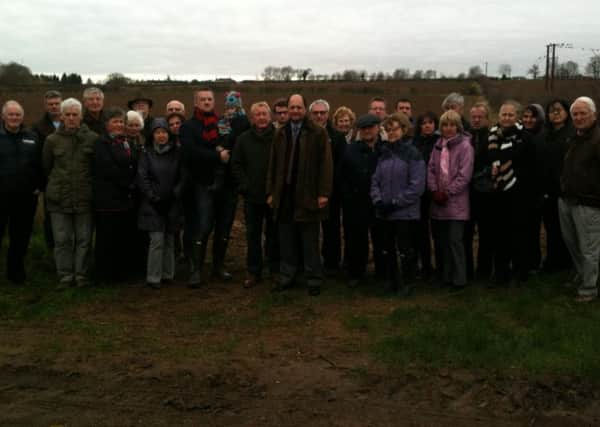 Shailesh Vara with residents at the development site