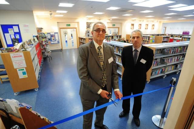 Cllr John Holdich with Mike Sandeman at Arthur Mellows Village College ENGEMN00120120927192829