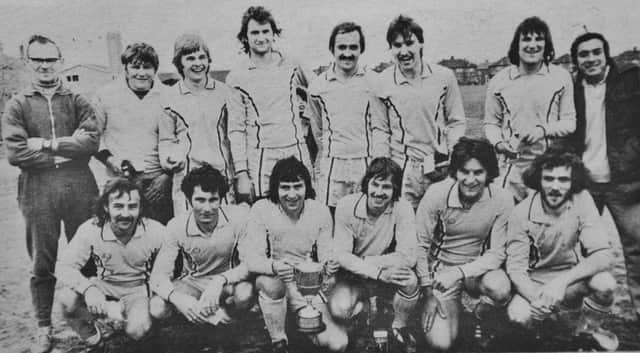Pictured 40 years ago is the all-conquering Eye United Sunday afternoon team. They were riding high at the top of the Sunday League Premier Division and this picture was taken after a 2-1 win over Stamford Tigers in the Advertiser Cup final at Chestnut Avenue. Defender Gary Williams got both Eye goals with Mick Parrott on target for Stamford. From the left are, back, Nick Carter, Tim Woodhouse, Steve Bliszczak, Dave Thomson, Dennis Wildman, Nicky Papworth, Steve Hurry, Choo Pearce, front, Micky Newstead, Geoff Biggs, Dick Leech, Dave Snart, Ian Bliszczak  and Gary Williams.