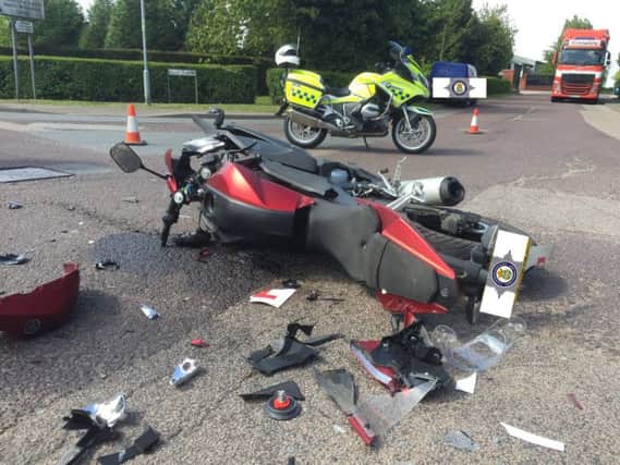 The scene of the crash in Wimblington this morning. Photo: @fencops