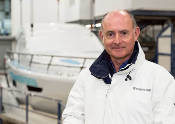 Russell Currie, managing director of Fairline Yachts, at the company's factory in Oundle.
