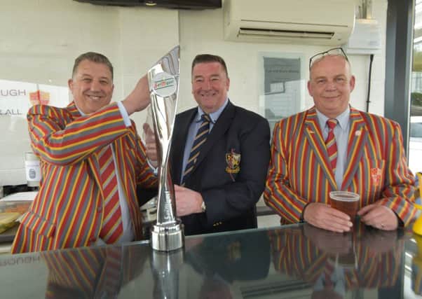 Pictured at the official opening of Borough's new 'Sin Bin' bar are, from the left, club president Bruce Morley, Rob Morley and chairman Dick Clark. Picture: Kevin Goodacre