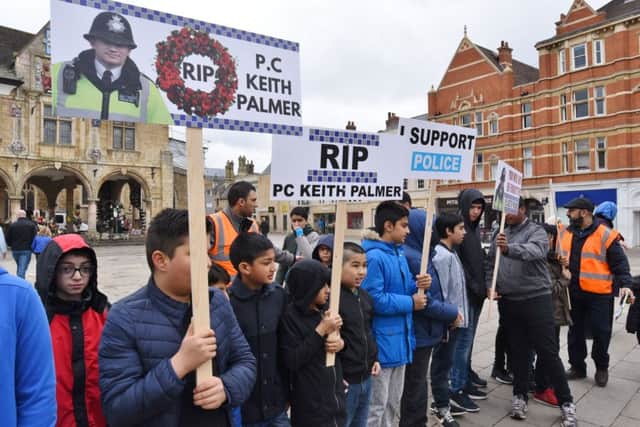 March from Husaini Islamic Centre, Burton Street  ,  in memory of PC Keith Palmer, to Cathedral Square. EMN-170605-214719009