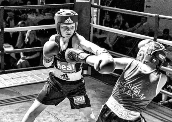Alfie Baker in action at the Peterborough Police Boxing Club annual dinner show.