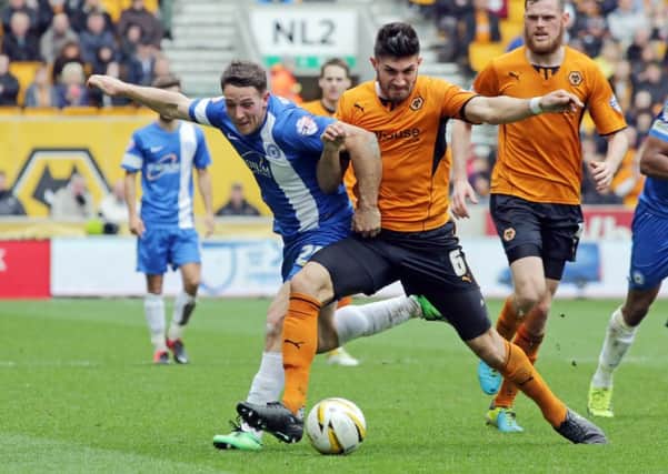 Action from Posh v Wolves in April, 2014.