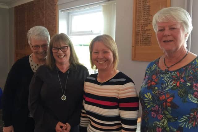 Pictured are the prizewinners at March Ladies Spring Meeting. From the left are Maureen Pope, lady captain Fiona Wood, Emma Norman and Margaret Butt.