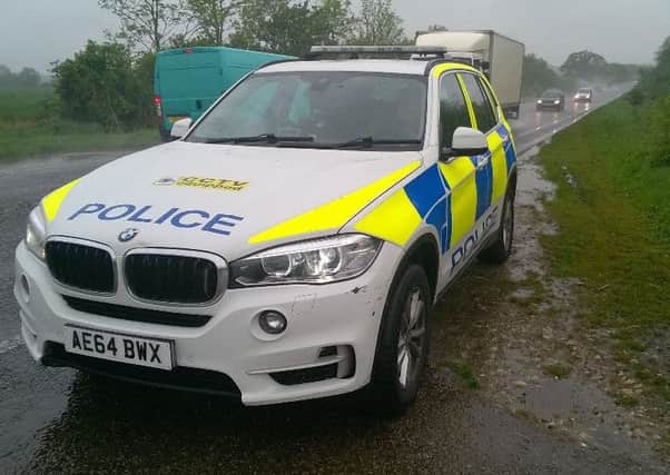 Police patrols on the A605 this morning