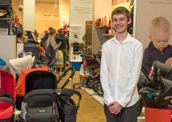 Joshua Newcomb working at Mothercare in Serpentine Green, Peterborough.