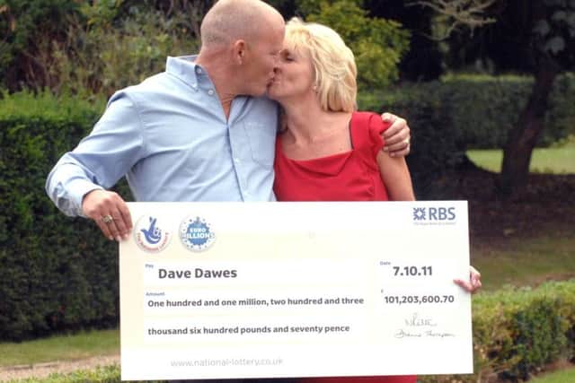 Euro Millions lottery winners of Â£101 million from Wisbech 
Dave Dawes and Angela Dawes ENGANL00120111110180038
