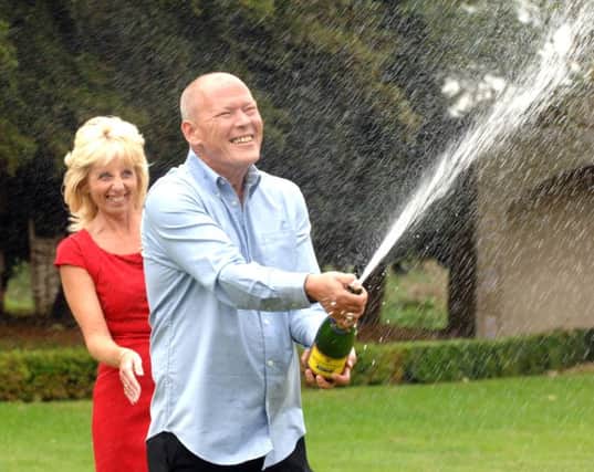 Euro Millions lottery winners of Â£101 million from Wisbech 
Dave Dawes and Angela Dawes ENGANL00120111110180135