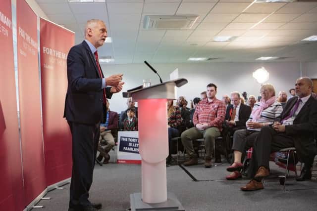 Jeremy Corbyn talks in Peterborough on the campaign trail.,
ABAX Stadium, Peterborough
19/05/2017. 
Picture by Terry Harris / Peterborough Telegraph. THA