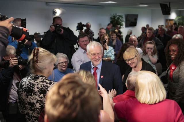 Jeremy Corbyn talks in Peterborough on the campaign trail.,
ABAX Stadium, Peterborough
19/05/2017.
Picture by Terry Harris / Peterborough Telegraph. THA