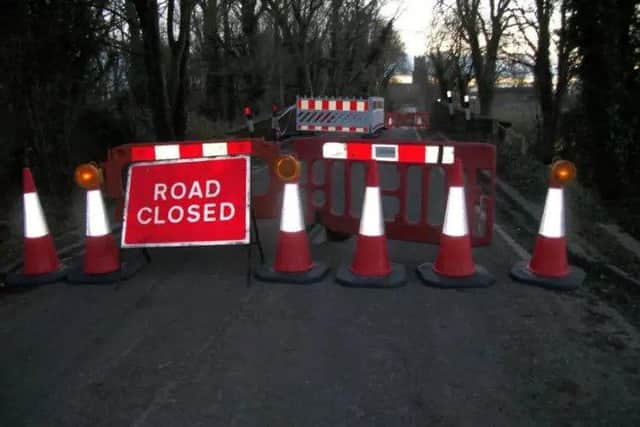 Nassington Road at Fotheringhay was closed due to damage to the bridge. Pictures: David Carress